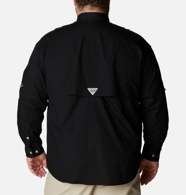 Men's Columbia PFG Bonehead Long Sleeve Shirts Black | Plus Size CA-A6C5L